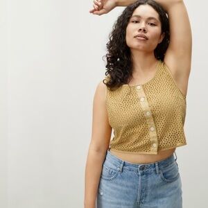 Everlane Eyelet Crop Tank Top size 6